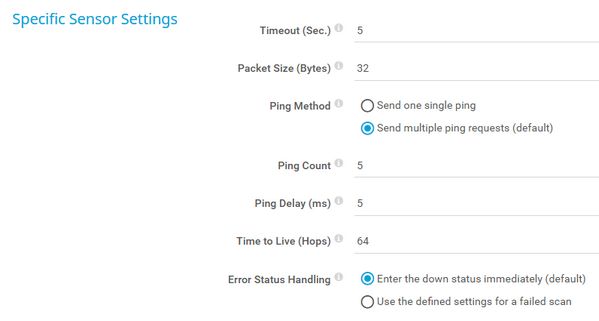 Specific Sensor Settings